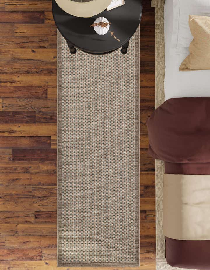 2' 7 x 12' Easy-Clean Border Indoor / Outdoor Runner Rug