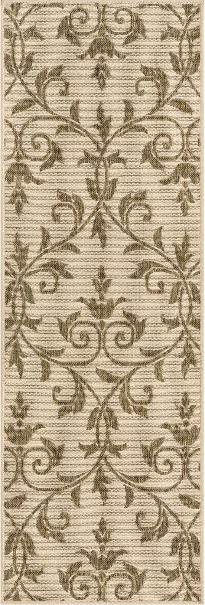 2' 2 x 6' Easy-Clean Botanical Indoor / Outdoor Runner Rug