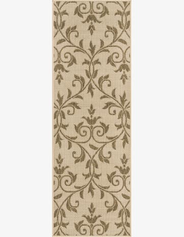 2' 2 x 6' Easy-Clean Botanical Indoor / Outdoor Runner Rug