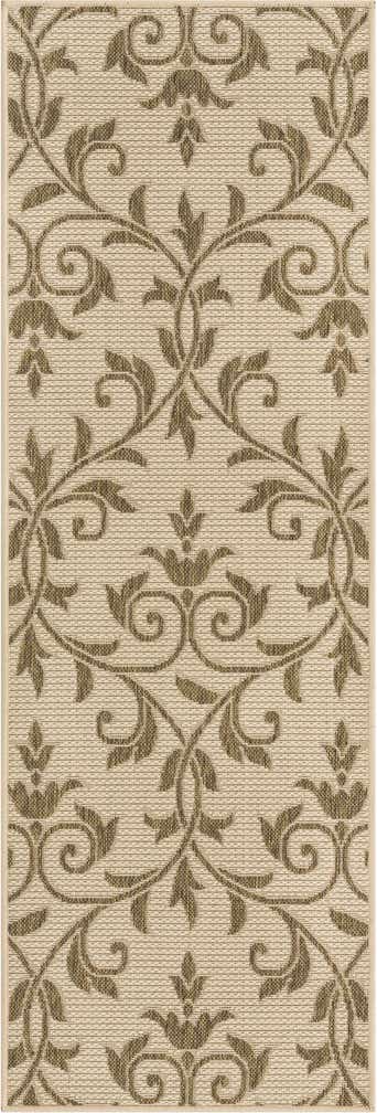 2' 2 x 6' Easy-Clean Botanical Indoor / Outdoor Runner Rug