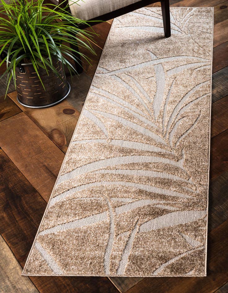 Detail image of 2' x 6'  Washable Botanical Indoor / Outdoor Runner Rug