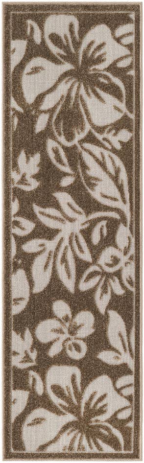 Detail image of 2' x 6' Easy-Clean Botanical Indoor / Outdoor Runner Rug