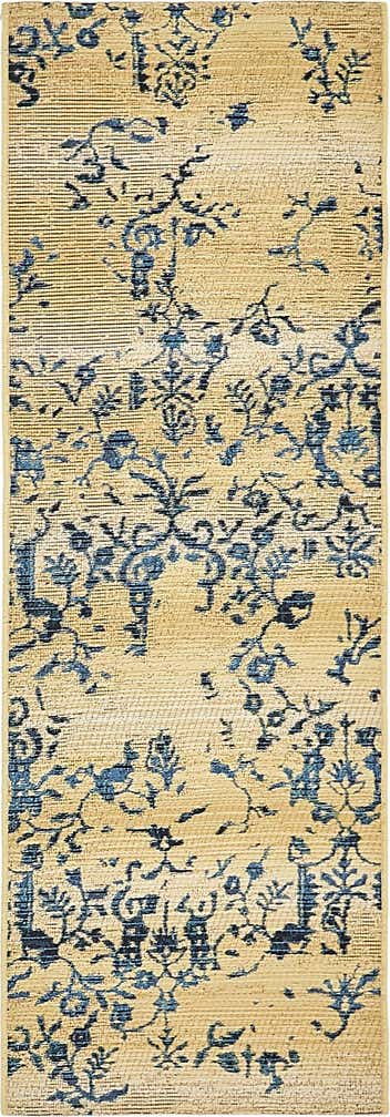 2' x 6' Easy-Clean Botanical Indoor / Outdoor Runner Rug