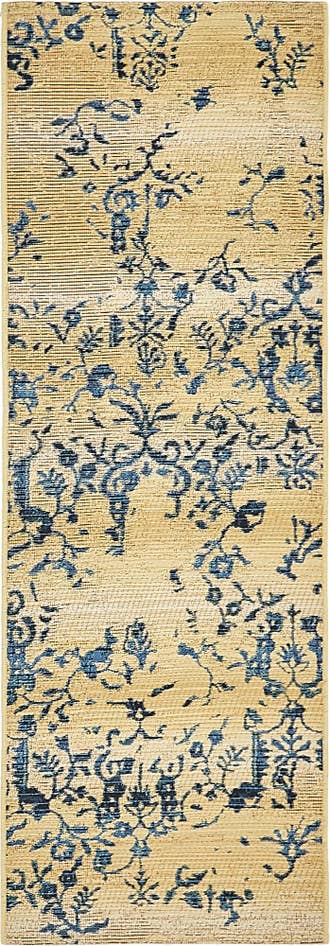 Detail image of 2' x 6' Easy-Clean Botanical Indoor / Outdoor Runner Rug