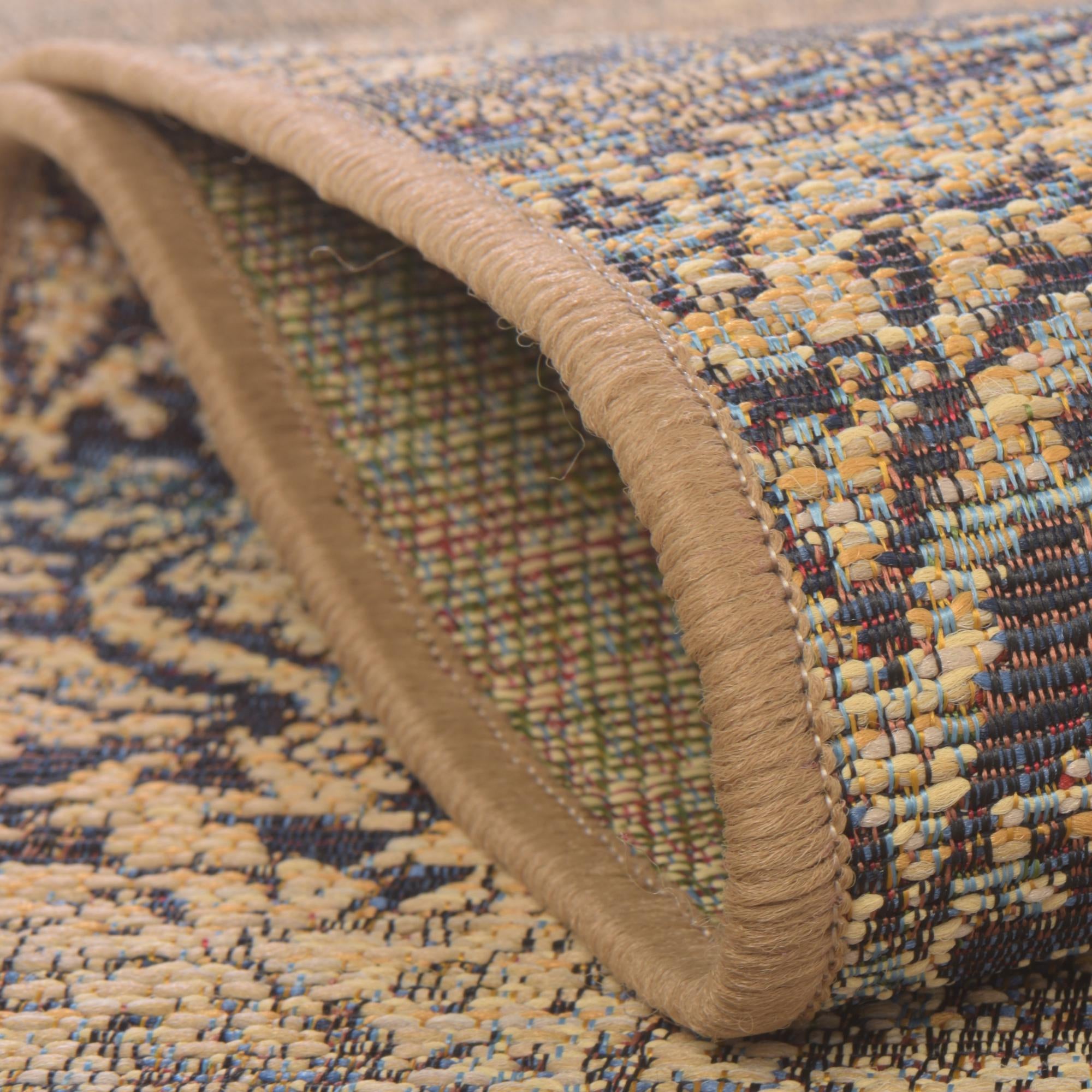 2' 7 x 5' 3 Easy-Clean Botanical Indoor / Outdoor Runner Rug