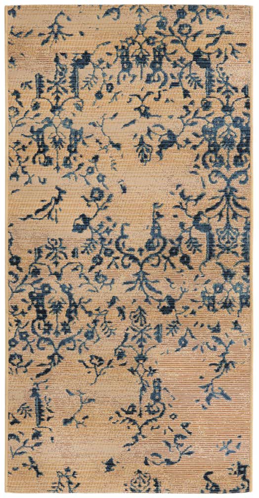 2' 7 x 5' 3 Easy-Clean Botanical Indoor / Outdoor Runner Rug