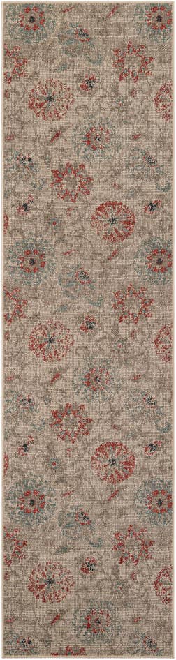 Detail image of 2' 7 x 10' Easy-Clean Botanical Indoor / Outdoor Runner Rug