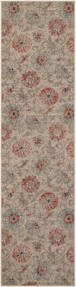 Detail image of 2' 7 x 12' Easy-Clean Botanical Indoor / Outdoor Runner Rug