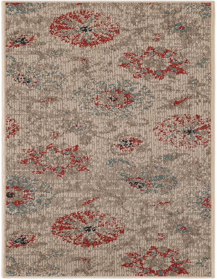 Detail image of 2' x 5' Easy-Clean Botanical Indoor / Outdoor Runner Rug