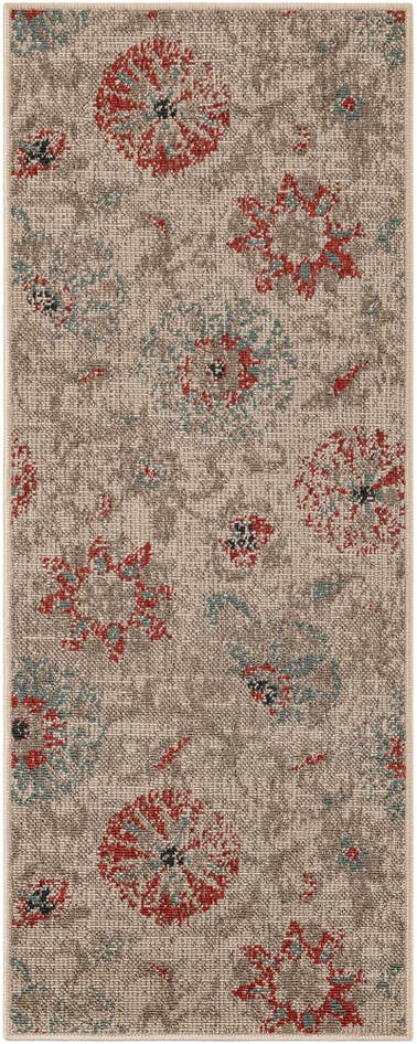 Detail image of 2' x 5' Easy-Clean Botanical Indoor / Outdoor Runner Rug