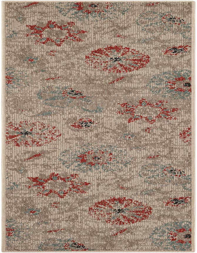 Detail image of 2' x 6' Easy-Clean Botanical Indoor / Outdoor Runner Rug