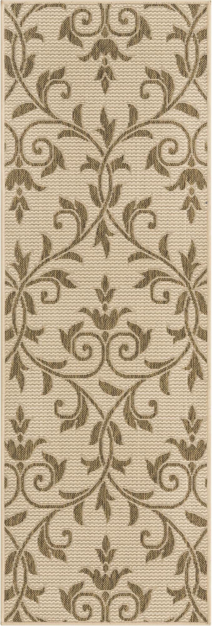 2' 2 x 6'  Washable Botanical Indoor / Outdoor Runner Rug