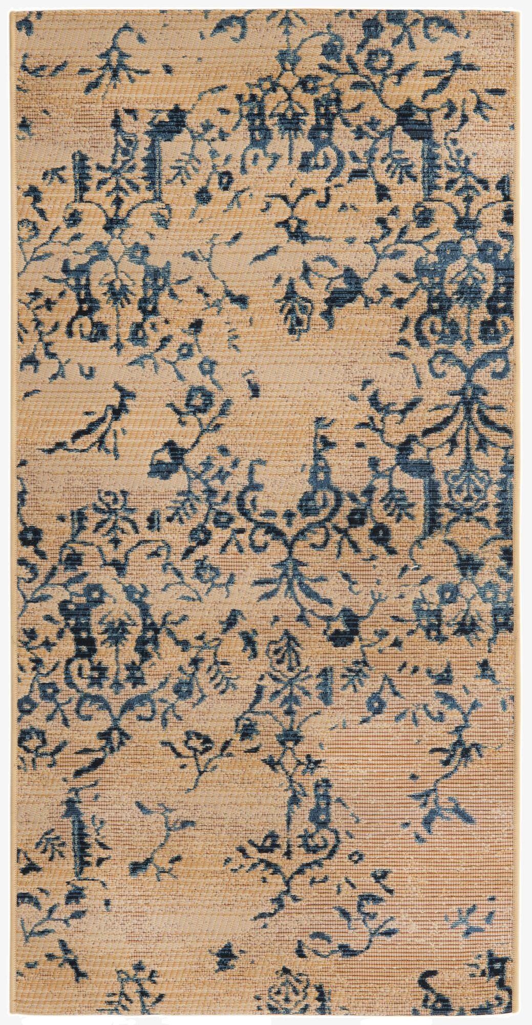 2' 7 x 5' 3  Washable Botanical Indoor / Outdoor Runner Rug
