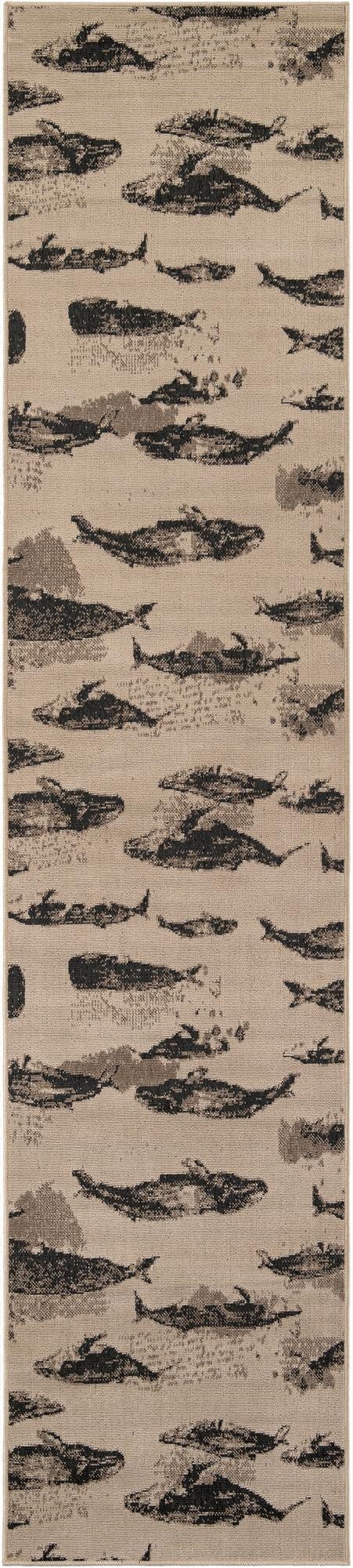 2' 7 x 12'  Washable Coastal Indoor / Outdoor Runner Rug