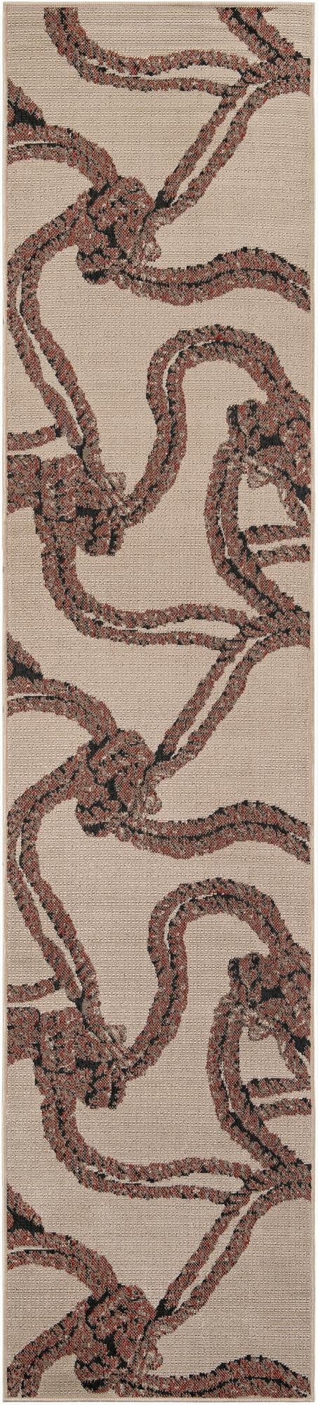 2' 7 x 12'  Washable Coastal Indoor / Outdoor Runner Rug