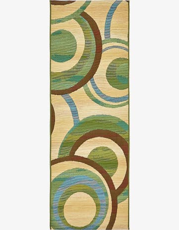 Beige Easy-Clean Modern Indoor / Outdoor Runner Rug