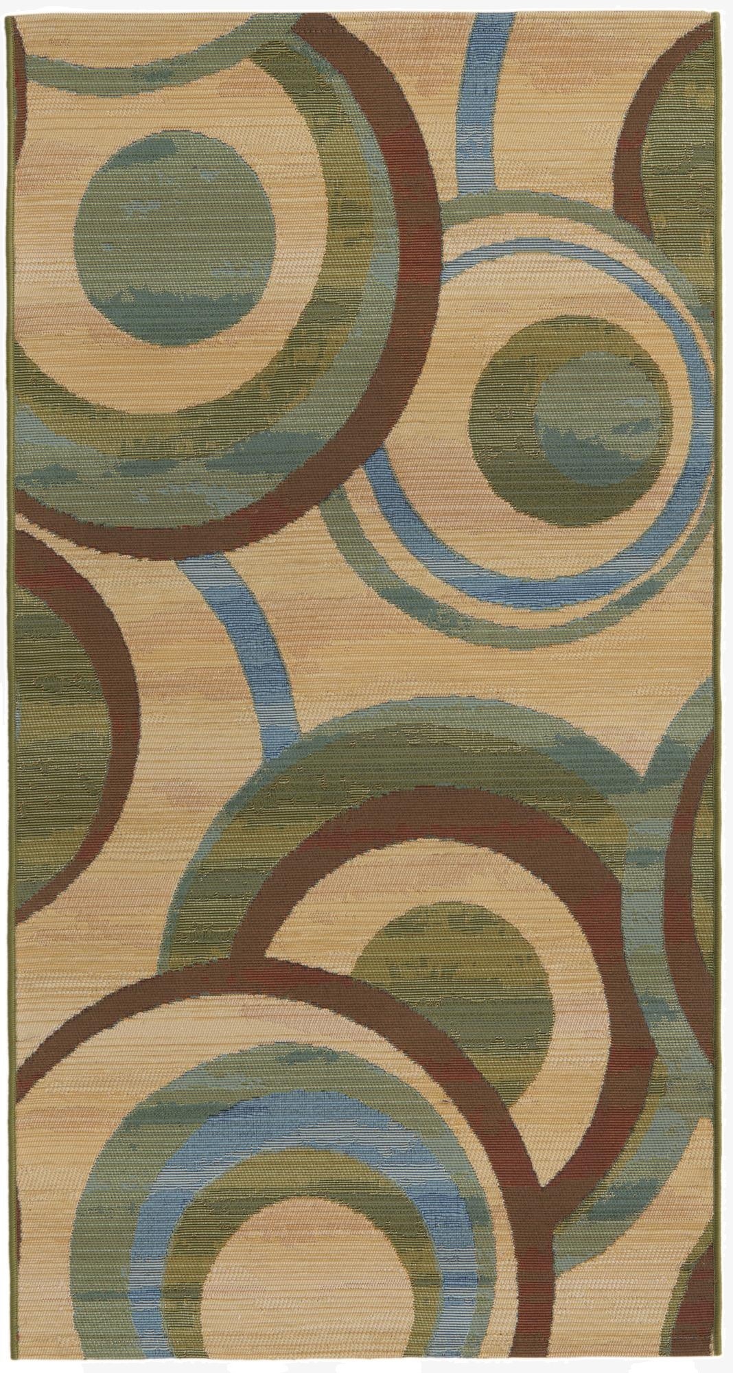 Primary image 2' 7 x 5' 3  Washable Modern Indoor / Outdoor Runner Rug