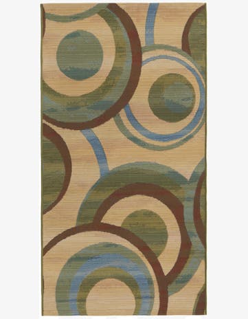 2' 7 x 5' 3 Easy-Clean Modern Indoor / Outdoor Runner Rug