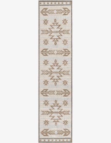 Beige Easy-Clean Modern Indoor / Outdoor Runner Rug