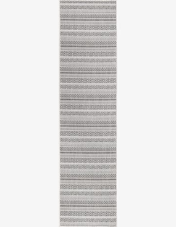 Beige Easy-Clean Ribbon Indoor / Outdoor Runner Rug