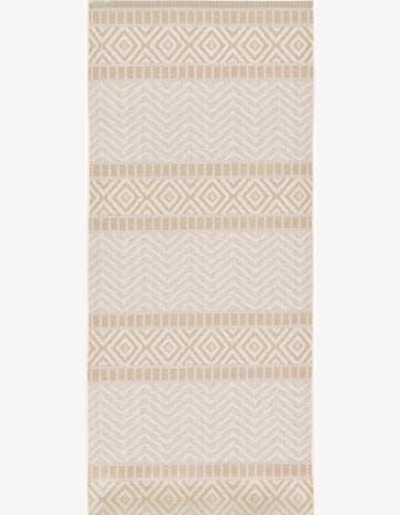 Beige Easy-Clean Indoor / Outdoor Runner Rug