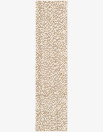 Beige Easy-Clean Safari Indoor / Outdoor Runner Rug