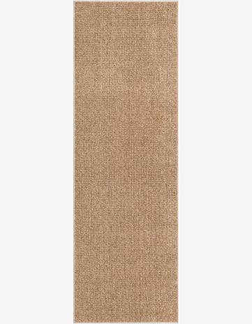Beige Easy-Clean Solid Indoor / Outdoor Runner Rug