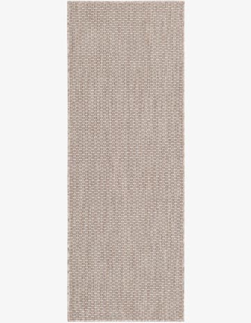 Beige Easy-Clean Solid Indoor / Outdoor Runner Rug