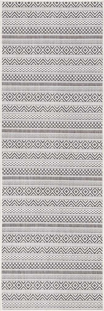 2' x 6' Easy-Clean Striped Indoor / Outdoor Runner Rug