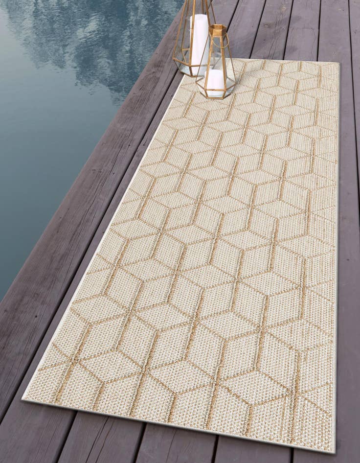 Detail image of 2' 7 x 12'  Washable Trellis Indoor / Outdoor Runner Rug