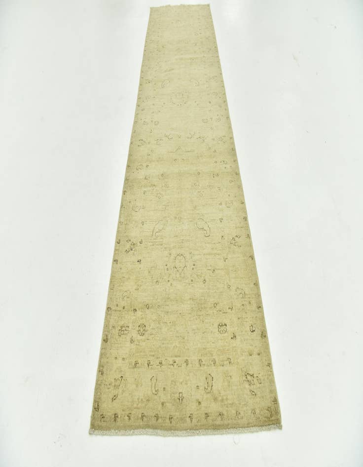 Detail image of 2' 7 x 10' 1  Hand Knotted Over-Dyed Ziegler Runner Rug