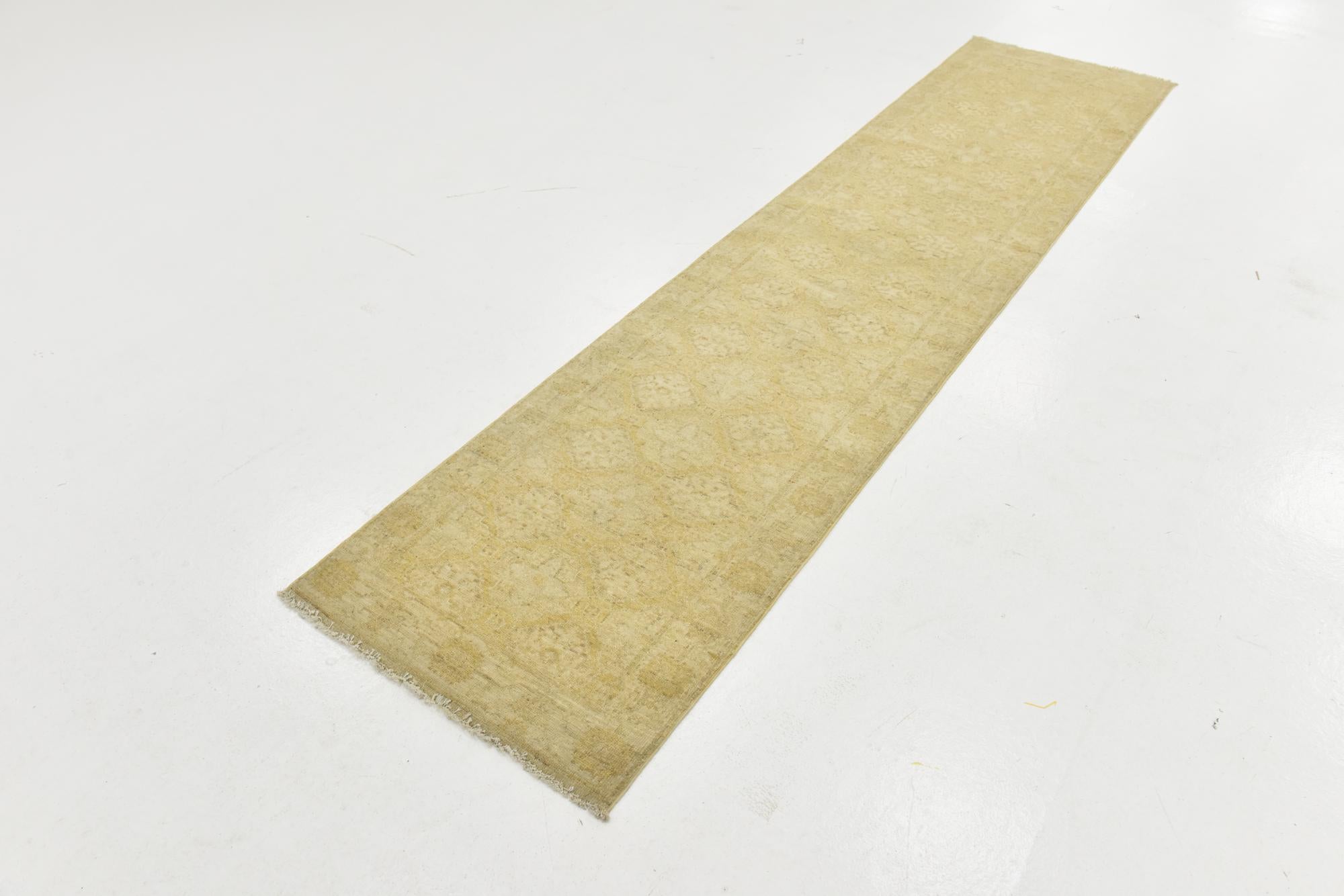 2' 3 x 10' Hand Knotted Over-Dyed Ziegler Runner Rug