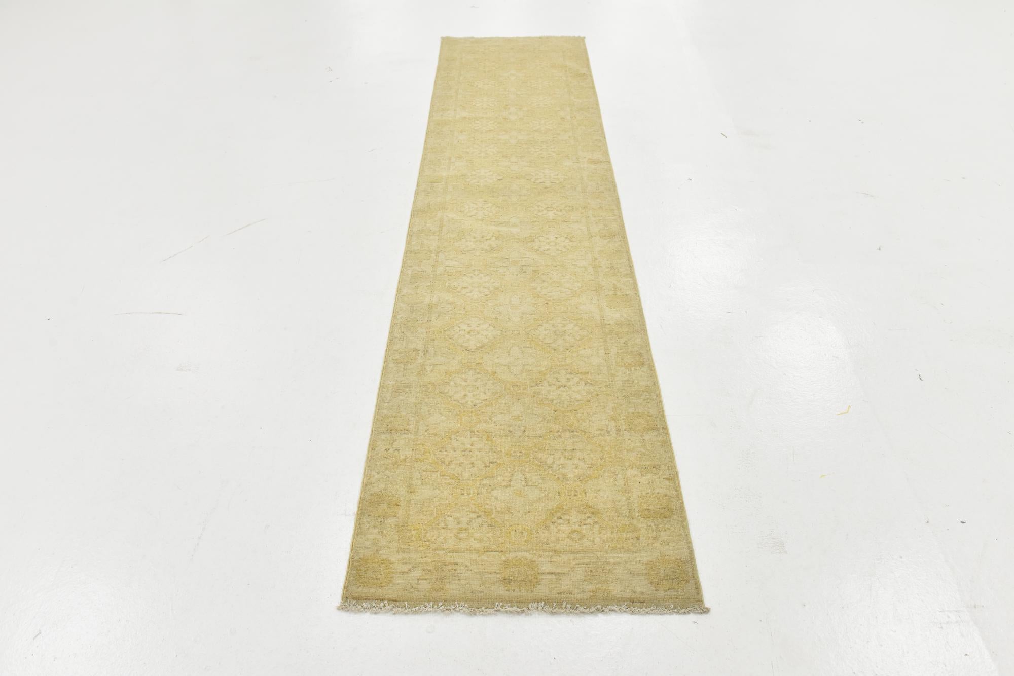 2' 3 x 10' Hand Knotted Over-Dyed Ziegler Runner Rug