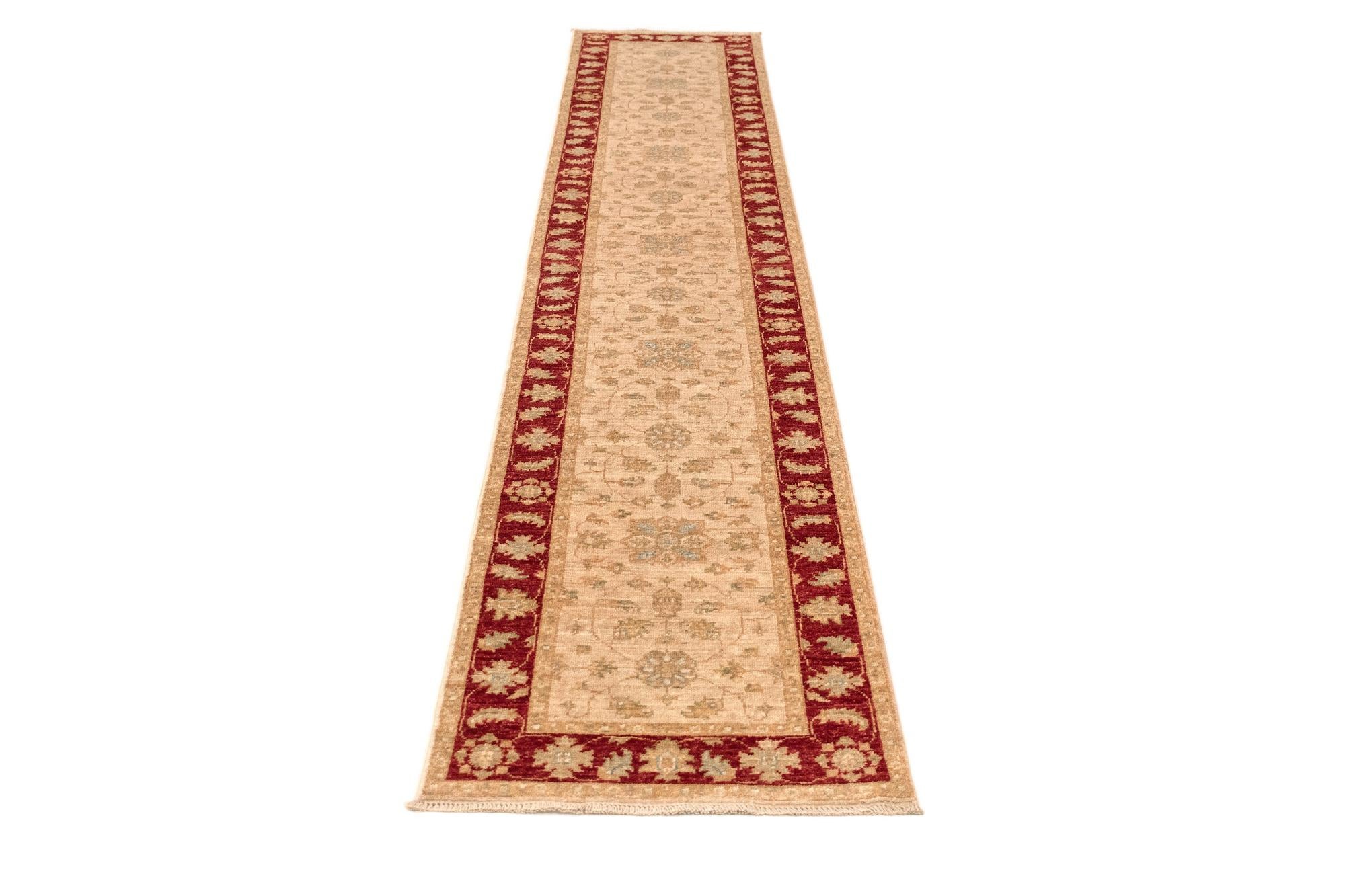 2' x 12' 2 Peshawar Ziegler Wool Runner Rug