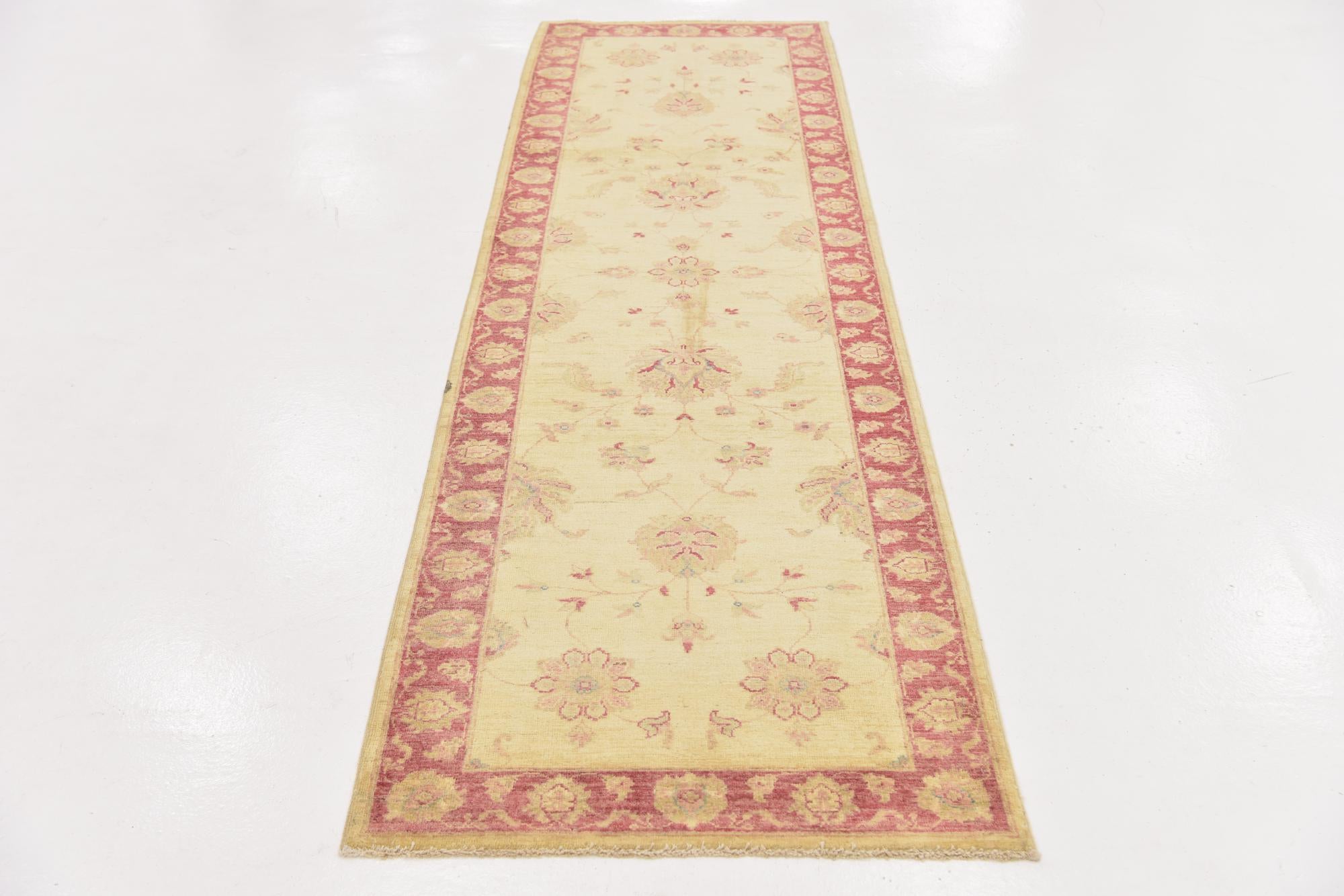 2' 10 x 9' 8 Hand Knotted Peshawar Ziegler Runner Rug