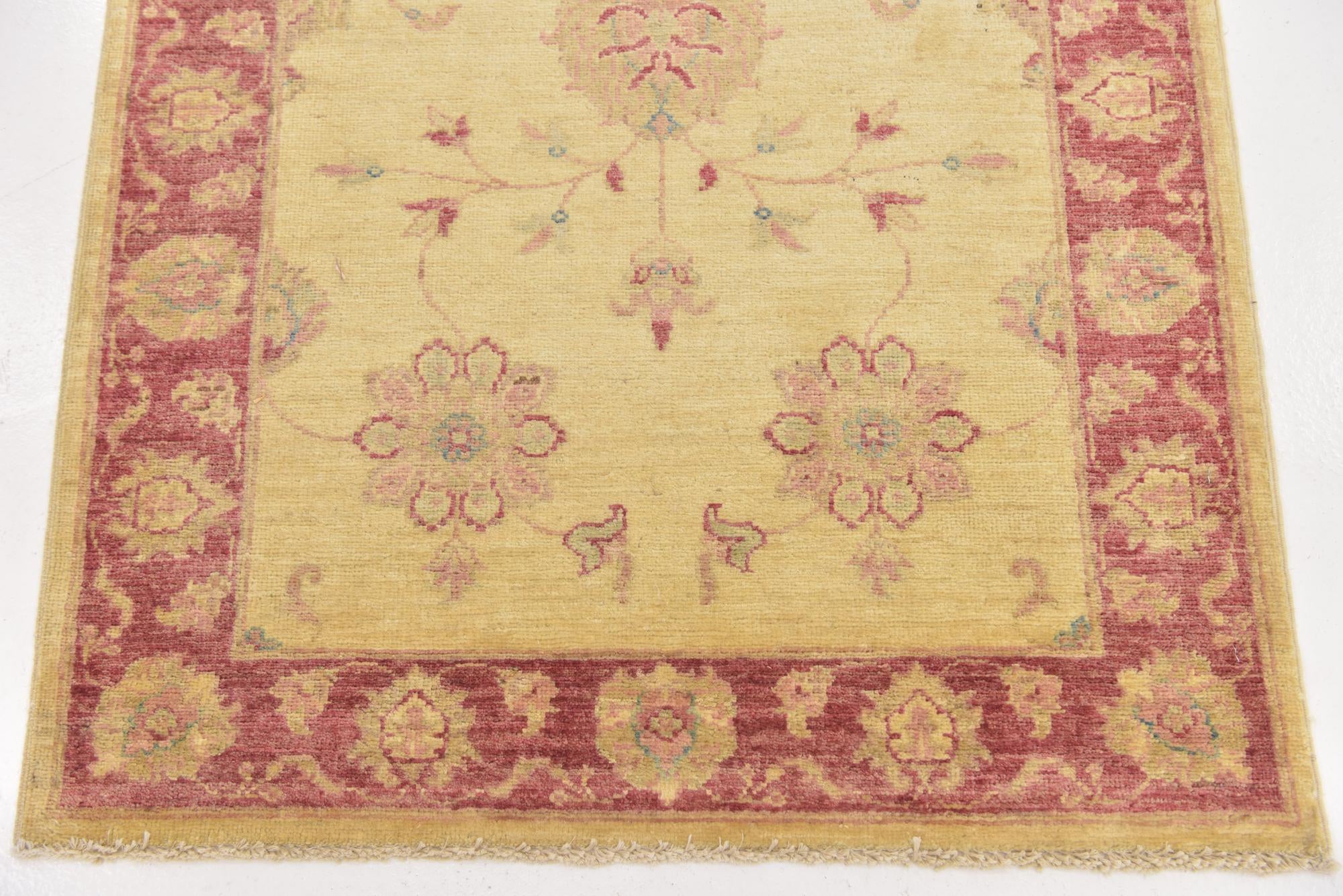 2' 10 x 9' 8 Hand Knotted Peshawar Ziegler Runner Rug