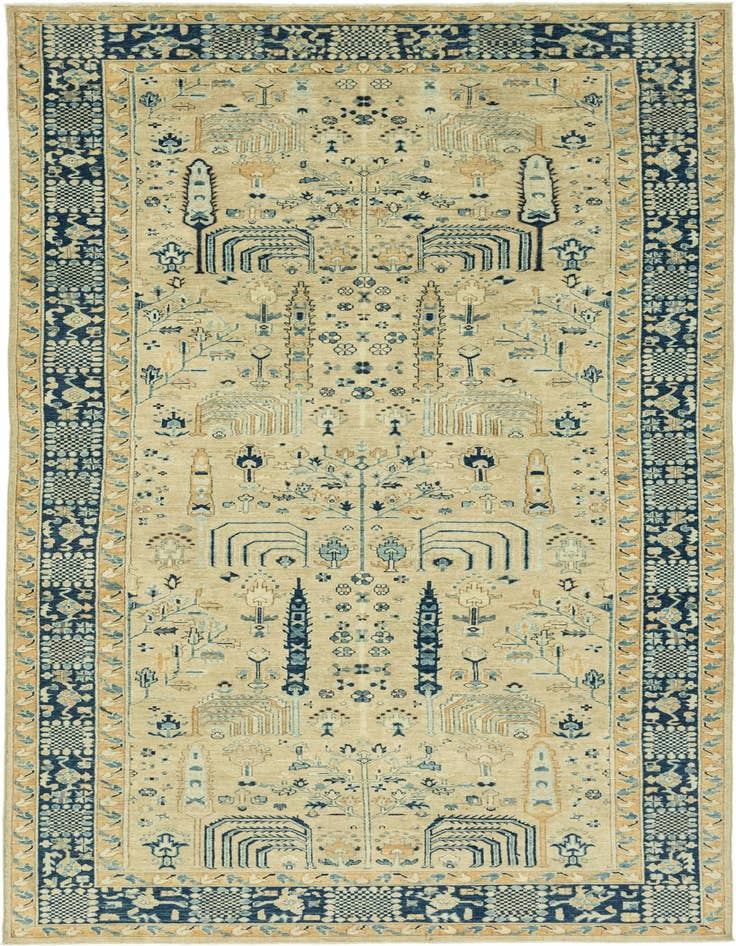 Detail image of 6' 1 x 14' 10 Hand Knotted Peshawar Ziegler Runner Rug