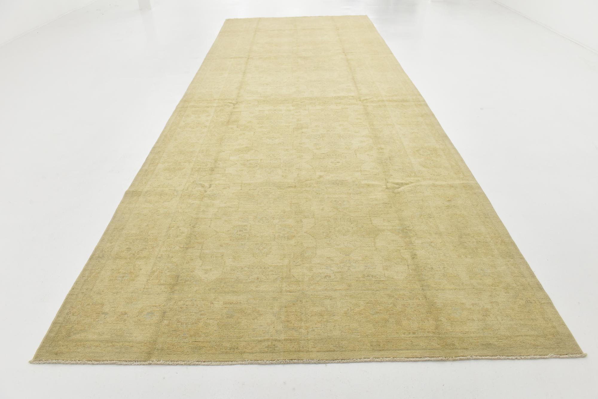 6' 8 x 18' 2 Hand Knotted Peshawar Ziegler Runner Rug