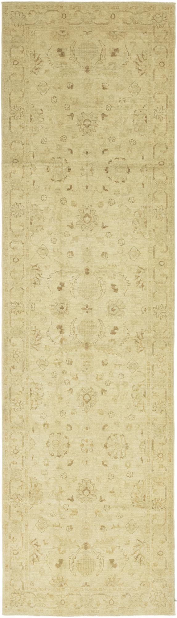 4' 2 x 14' 9 Hand Knotted Peshawar Ziegler Runner Rug