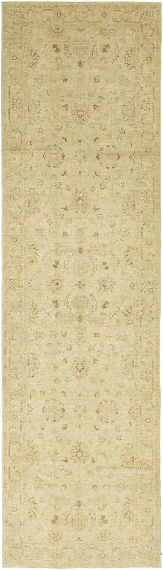 4' 2 x 14' 9 Hand Knotted Peshawar Ziegler Runner Rug