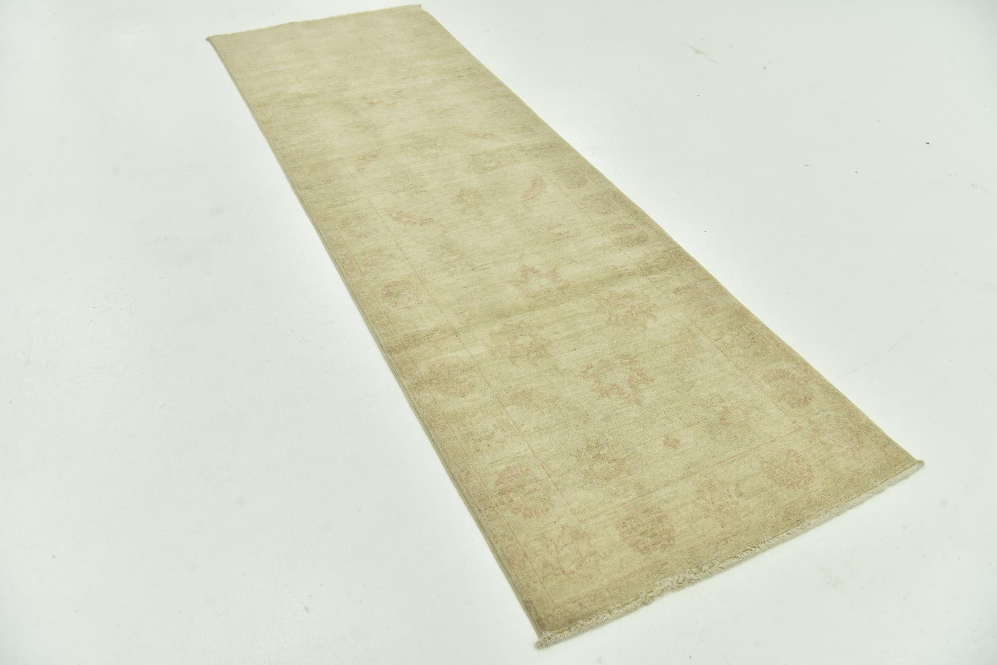 2' 7 x 8' Hand Knotted Peshawar Ziegler Runner Rug
