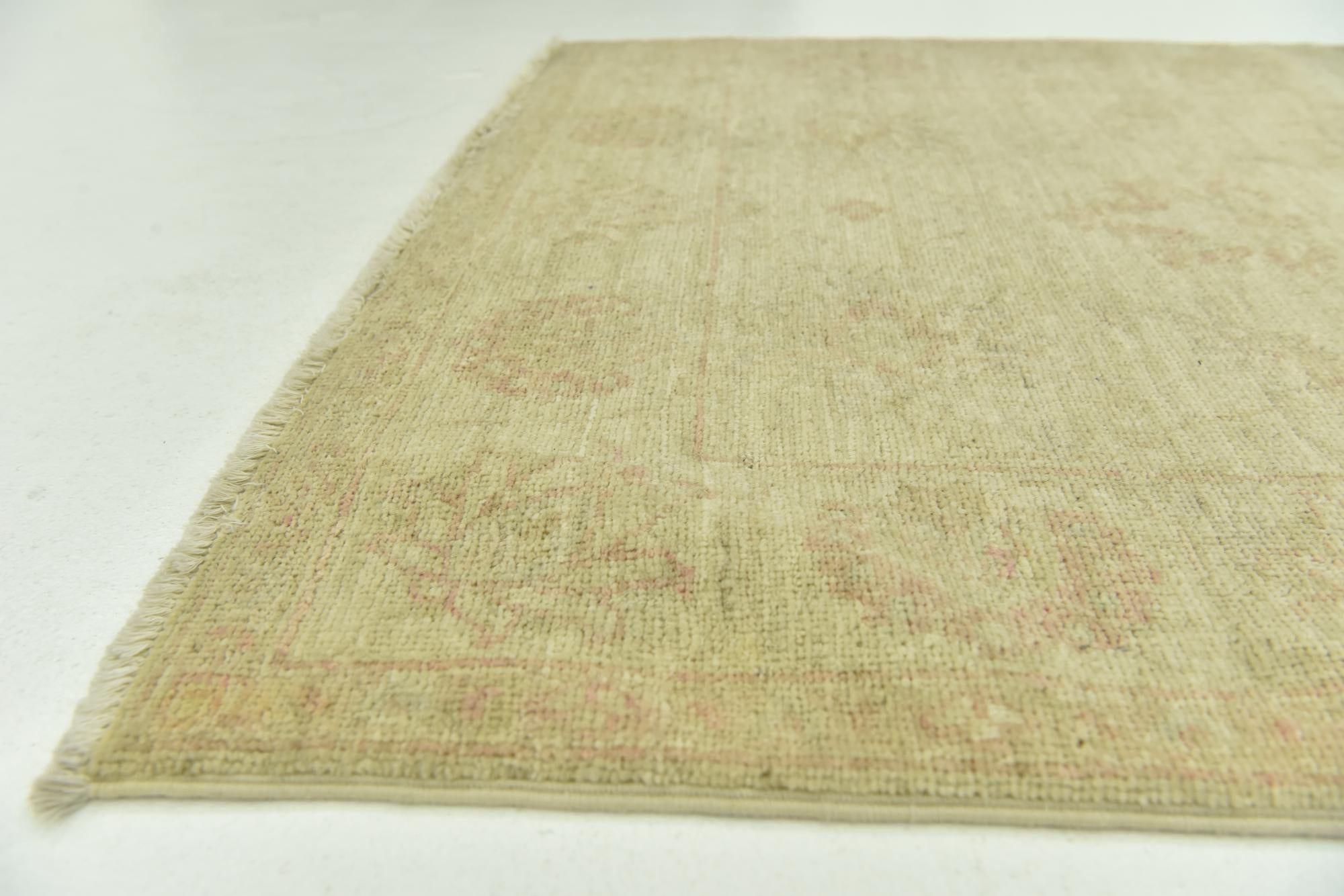 2' 7 x 8' Hand Knotted Peshawar Ziegler Runner Rug