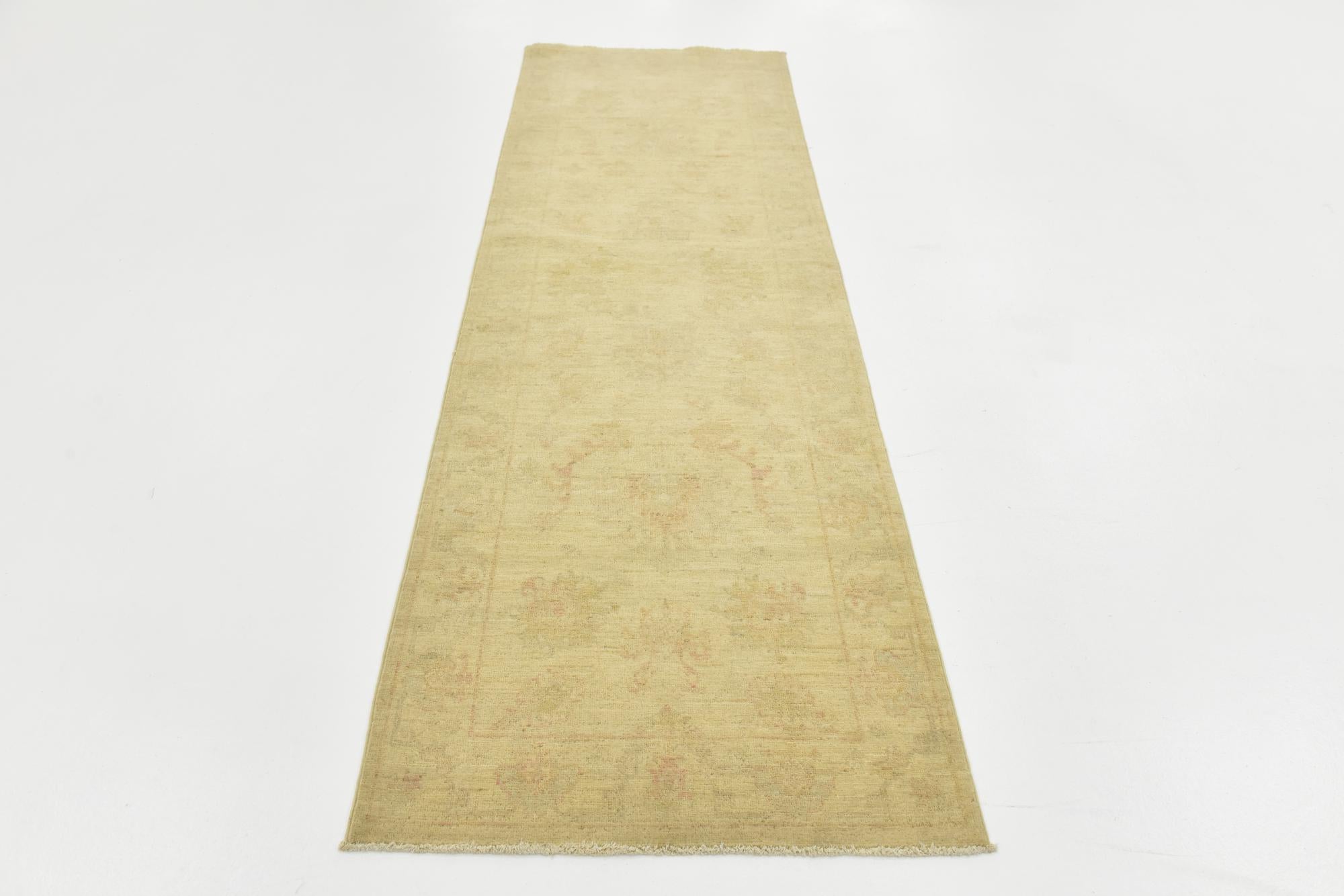 2' 7 x 8' 2 Hand Knotted Peshawar Ziegler Runner Rug