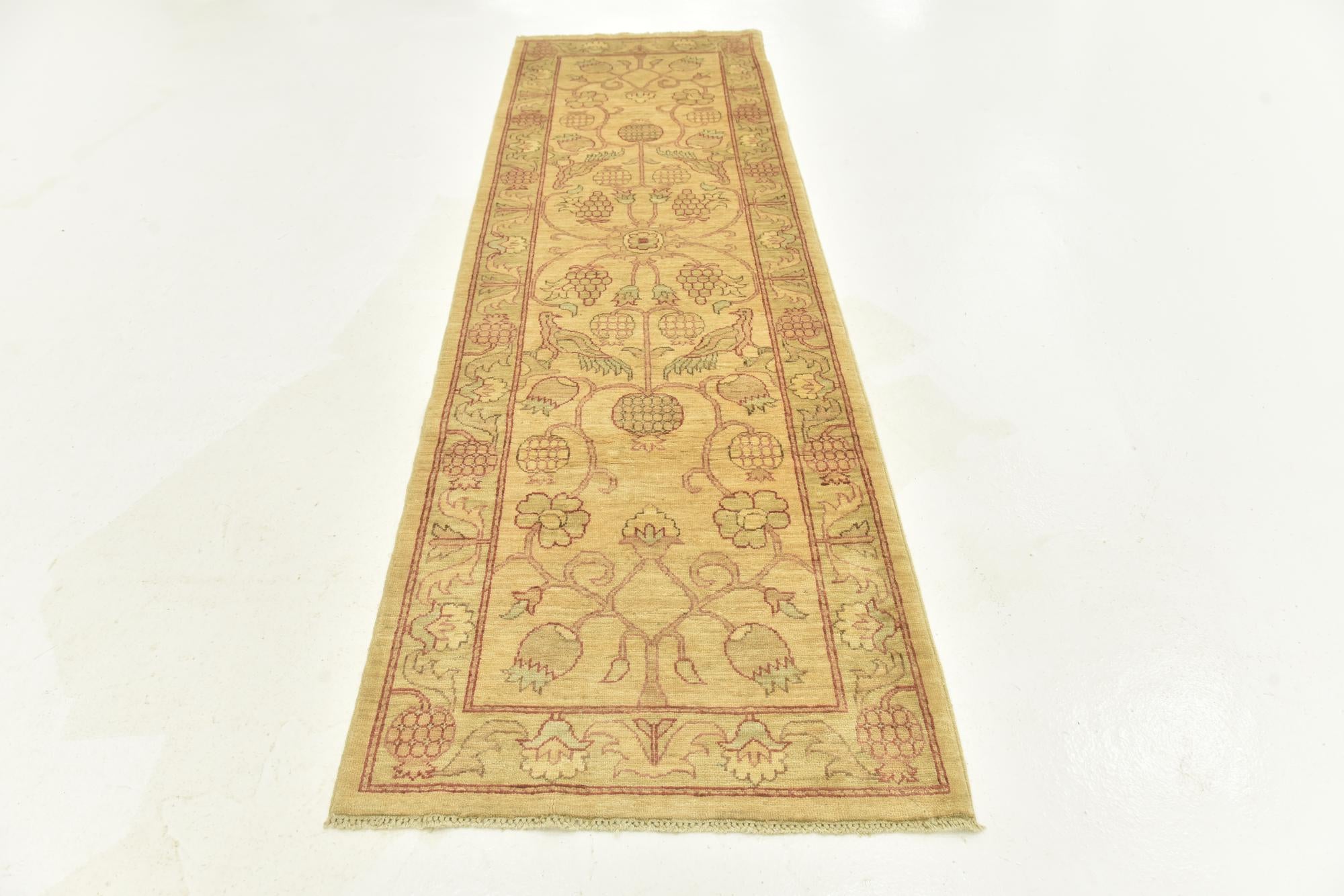 2' 9 x 8' 8 Hand Knotted Peshawar Ziegler Runner Rug