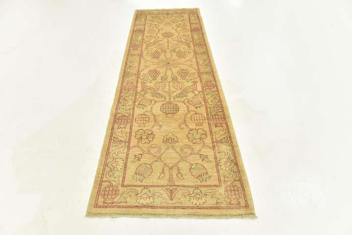 2' 9 x 8' 8 Hand Knotted Peshawar Ziegler Runner Rug