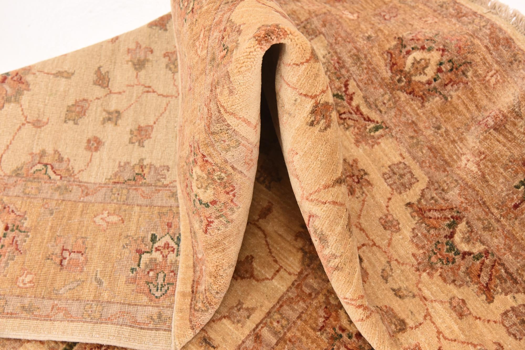 4' 5 x 16' Hand Knotted Peshawar Ziegler Runner Rug