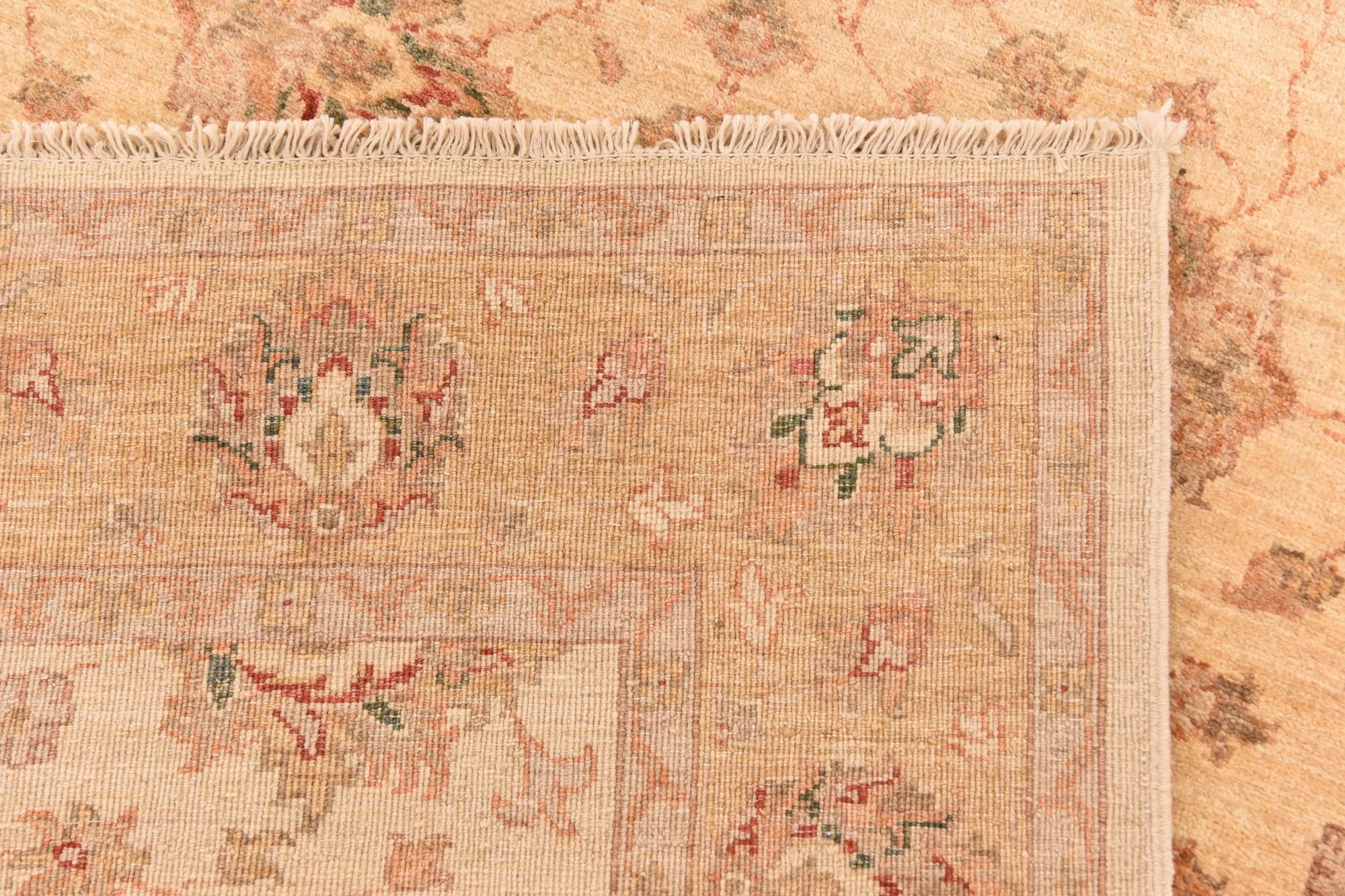 4' 5 x 16' Hand Knotted Peshawar Ziegler Runner Rug
