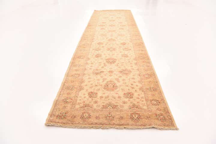 4' 5 x 16' Hand Knotted Peshawar Ziegler Runner Rug