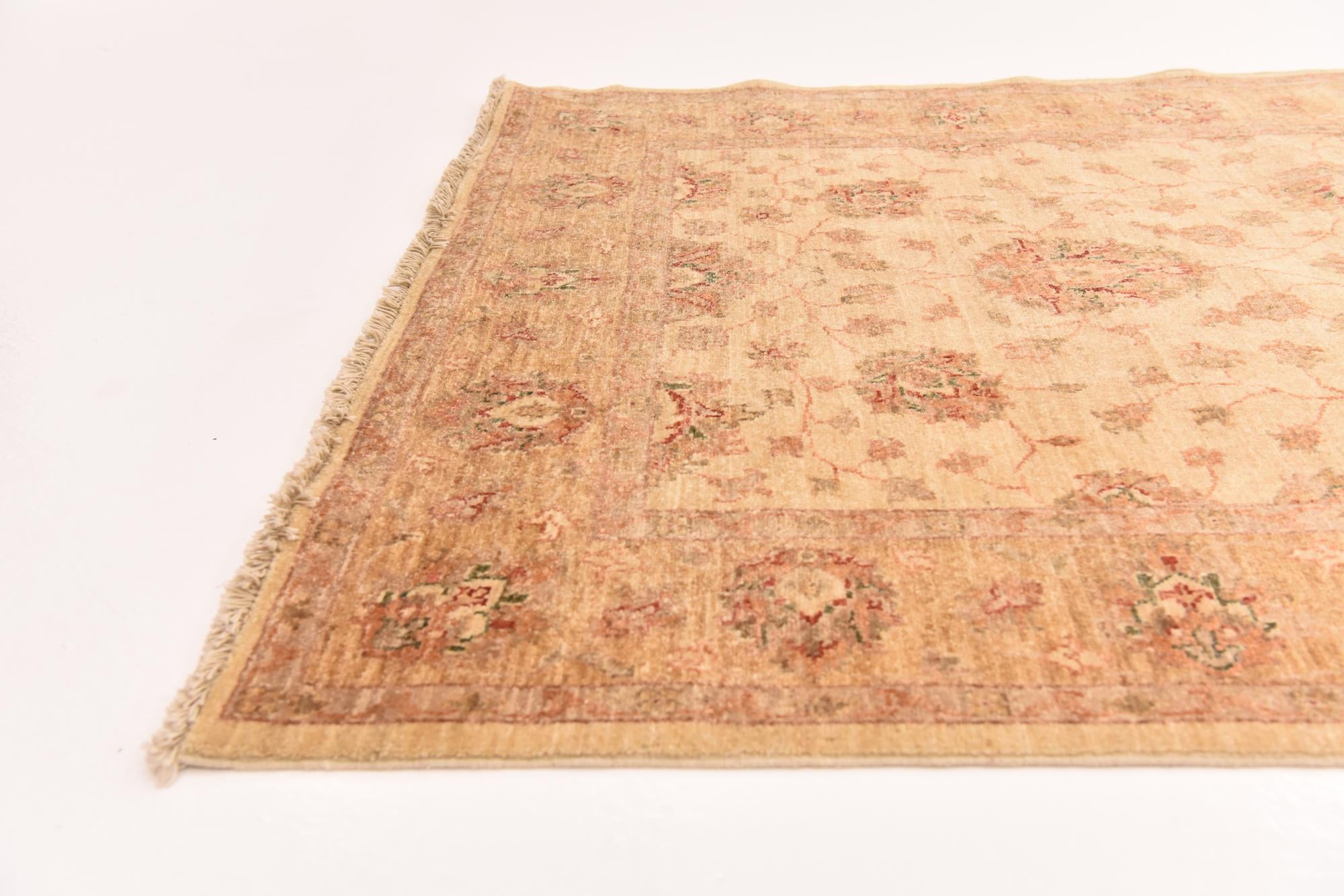 4' 5 x 16' Hand Knotted Peshawar Ziegler Runner Rug