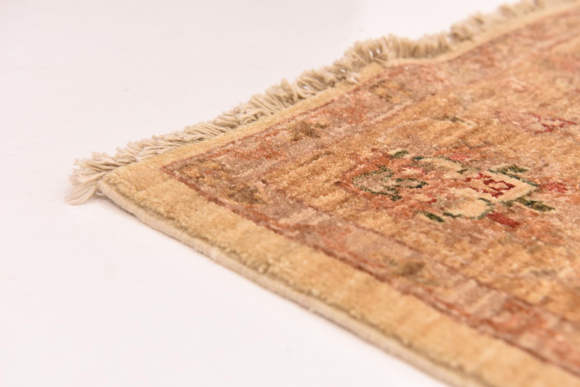4' 5 x 16' Hand Knotted Peshawar Ziegler Runner Rug